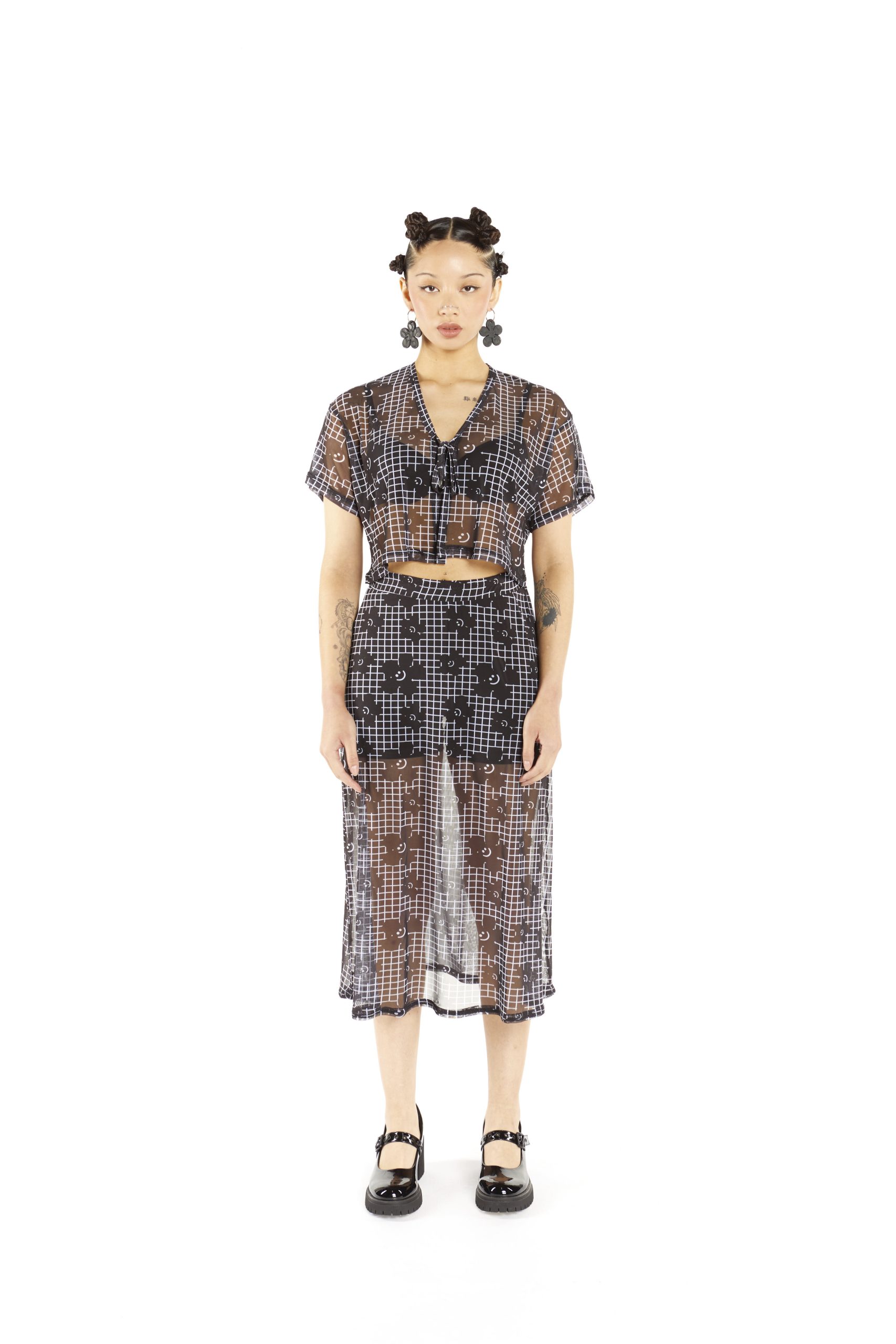 MAXI FALDA B&N FLOR