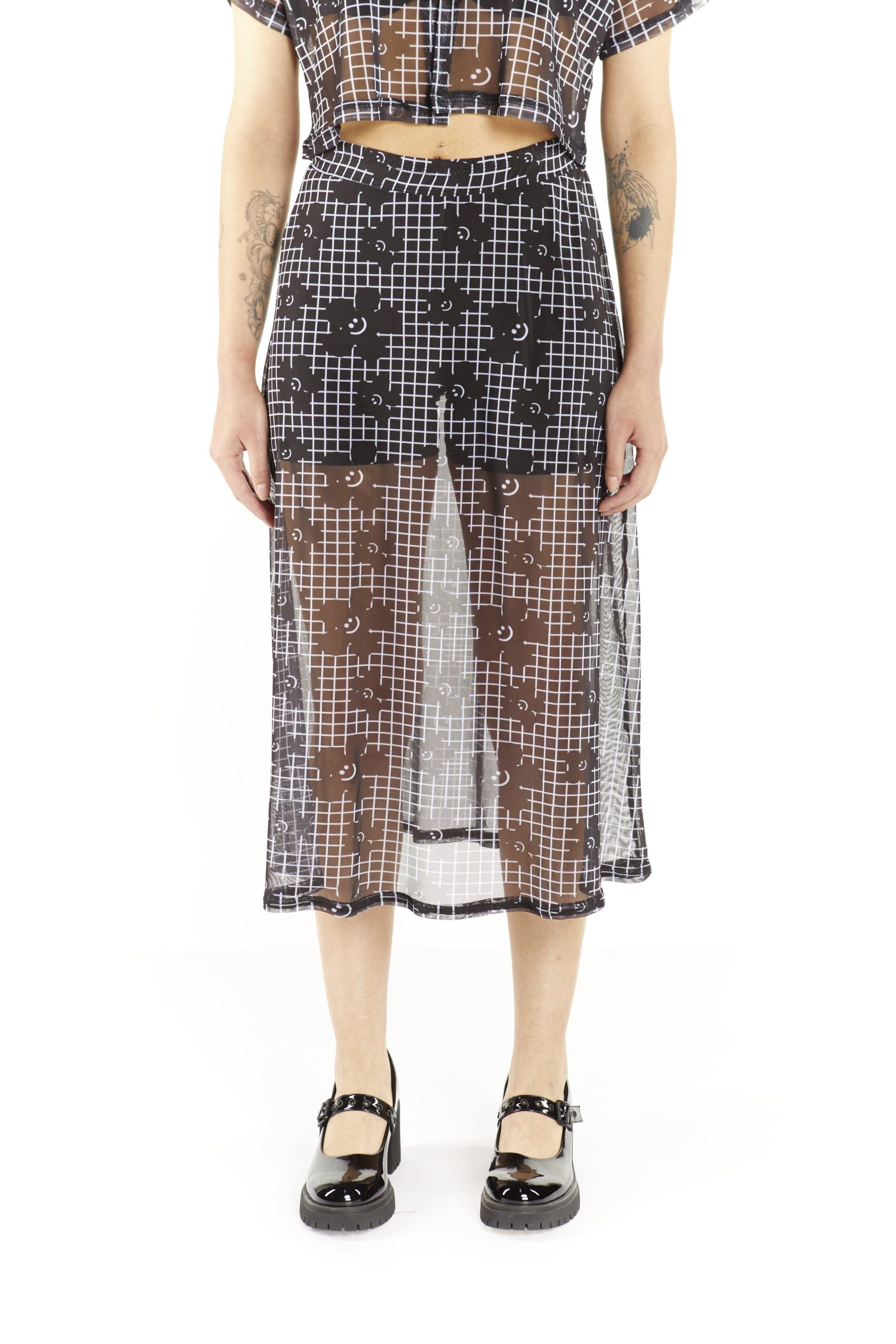 MAXI FALDA B&N FLOR